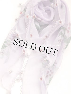 画像3: オデミシュ｜アンティークオヤスカーフ｜シルク糸イーネオヤ｜ライラック