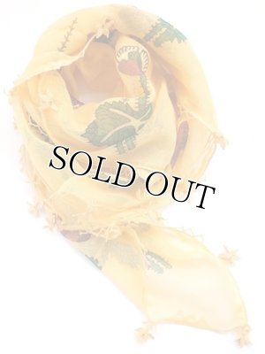 画像4: オデミシュ｜アンティークオヤスカーフ｜シルク糸イーネオヤ｜サ－モンオレンジ