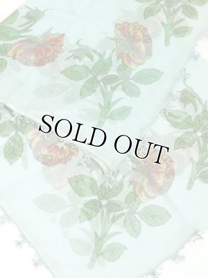 画像3: オデミシュ｜アンティークオヤスカーフ｜シルク糸イーネオヤ｜ライトアクアブルー