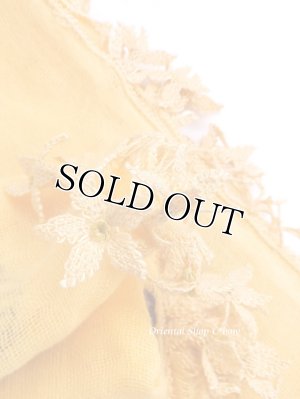 画像2: オデミシュ｜アンティークオヤスカーフ｜シルク糸イーネオヤ｜サ－モンオレンジ