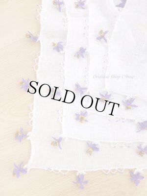 画像5: オデミシュ｜アンティークオヤスカーフ｜人工シルク糸イーネオヤ｜ホワイト｜水仙