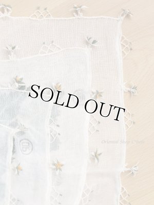 画像6: オデミシュ｜アンティークオヤスカーフ｜シルク糸イーネオヤ｜ホワイト｜三重花