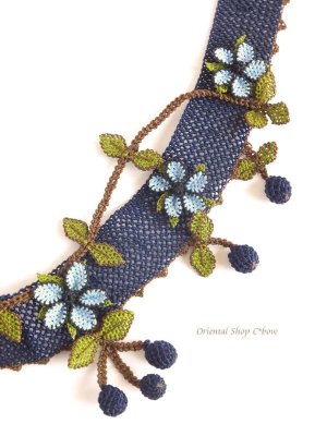 画像6: 日本発送★シルクイーネオヤネックレスチョーカー｜ミッドナイトブルー