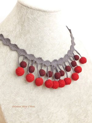 画像8: 日本発送★シルクイーネオヤネックレス｜コロコロ木の実｜赤色系