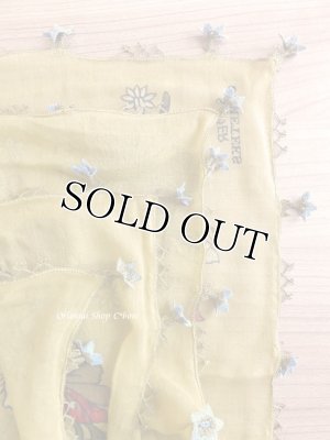 画像7: オデミシュ｜アンティークオヤスカーフ｜シルク糸イーネオヤ｜カーキ