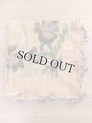 画像2: オデミシュ｜木版｜アンティークオヤスカーフ｜シルク糸イーネオヤ｜シナモン