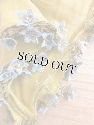 画像5: オデミシュ｜アンティークオヤスカーフ｜シルク糸イーネオヤ｜カーキ