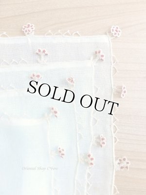 画像4: オデミシュ｜アンティークオヤスカーフ｜シルク糸イーネオヤ｜無地｜すごく可愛いお花