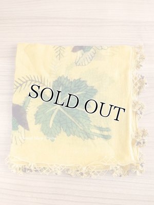 画像3: オデミシュ｜木版｜アンティークオヤスカーフ｜シルク糸イーネオヤ｜マンダリンイエロー