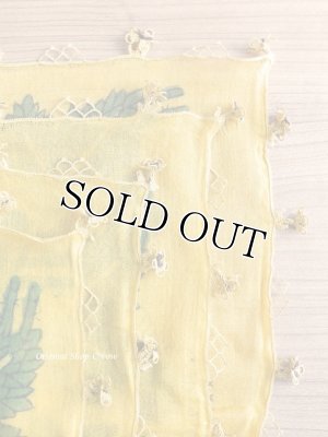 画像6: オデミシュ｜木版｜アンティークオヤスカーフ｜シルク糸イーネオヤ｜マンダリンイエロー