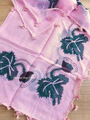 画像3: オデミシュ｜アンティークオヤスカーフ｜シルク糸イーネオヤ｜ピンク