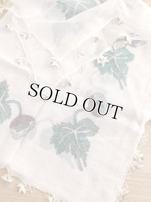 画像4: オデミシュ｜アンティークオヤスカーフ｜シルク糸イーネオヤ｜オフホワイト｜三重花