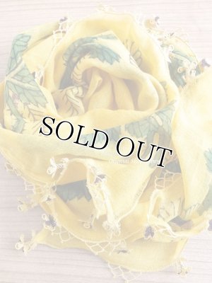 画像5: オデミシュ｜木版｜アンティークオヤスカーフ｜シルク糸イーネオヤ｜マンダリンイエロー