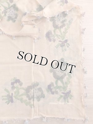 画像5: オデミシュ｜木版｜アンティークオヤスカーフ｜シルク糸イーネオヤ｜シナモン