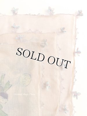 画像6: オデミシュ｜木版｜アンティークオヤスカーフ｜シルク糸イーネオヤ｜シナモン