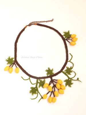画像2: 日本発送★シルクイーネオヤ・葡萄ネックレス・ピアスセット