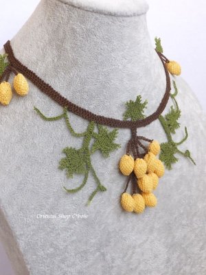 画像5: 日本発送★シルクイーネオヤ・葡萄ネックレス・ピアスセット