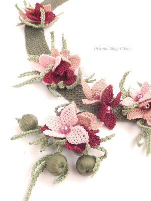 画像6: 日本発送★シルクイーネオヤ・花束ネックレスチョーカー｜ローズ系