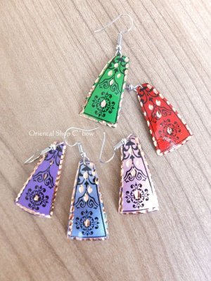 画像5: エスニックデザイン★トルコ製｜銅のピアス｜パープル系