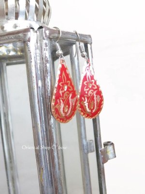 画像2: エスニックデザイン★トルコ製｜銅のピアス｜レッド系