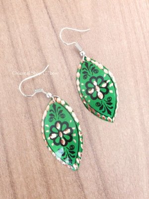 画像3: エスニックデザイン★トルコ製｜銅のピアス｜グリーン系
