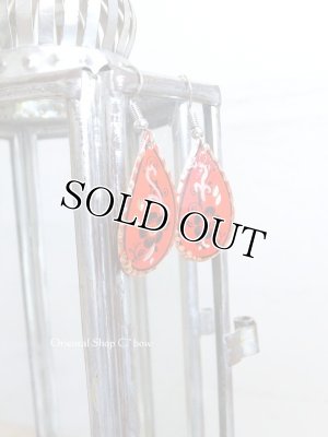 画像2: エスニックデザイン★トルコ製｜銅のピアス｜レッド系