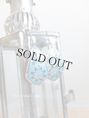 画像2: エスニックデザイン★トルコ製｜銅のピアス｜アクアブルー系