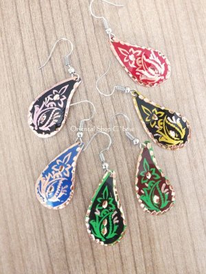 画像5: エスニックデザイン★トルコ製｜銅のピアス｜ブラウングリーン系