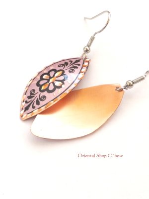 画像5: エスニックデザイン★トルコ製｜銅のピアス｜ライトピンク系