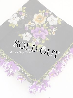 画像2: オデミシュ：イーネオヤスカーフ｜大きなお花｜パープル×ブラック