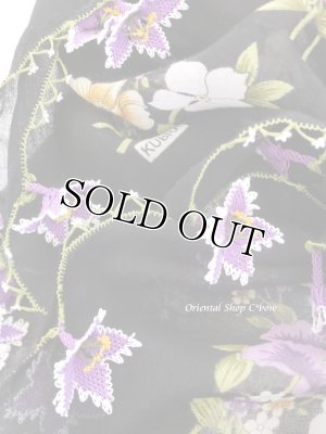 画像3: オデミシュ：イーネオヤスカーフ｜大きなお花｜パープル×ブラック