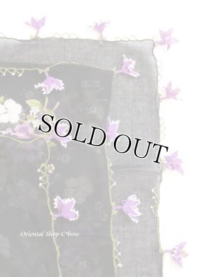 画像6: オデミシュ：イーネオヤスカーフ｜大きなお花｜パープル×ブラック