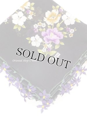 画像2: オデミシュ：イーネオヤスカーフ｜お花｜インディゴ×ブラック