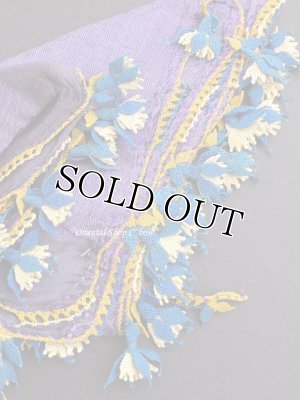 画像1: アイドゥン｜アンティークオヤスカーフ｜シルク糸｜パープル