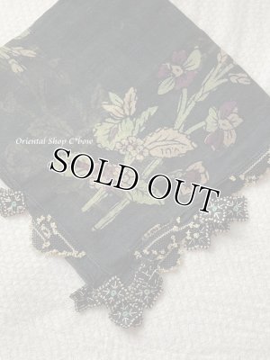 画像1: 日本発送★カスタモヌ｜トスヤ｜木版｜アンティークオヤスカーフ｜イーネオヤ・シルク糸