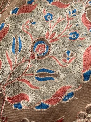 画像7: 送料無料★日本発送分★手織り｜極上カシミア｜シルク糸手刺繍・ココア