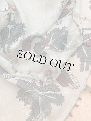 画像5: オデミシュ｜アンティークオヤスカーフ｜シルク糸イーネオヤ｜ミントグリーン