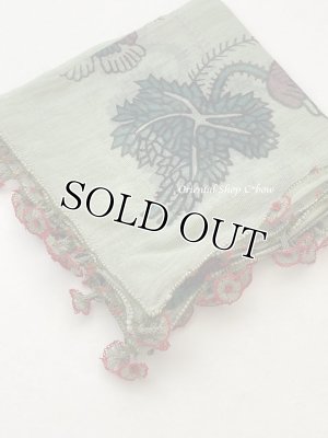 画像3: オデミシュ｜アンティークオヤスカーフ｜シルク糸イーネオヤ｜ミントグリーン