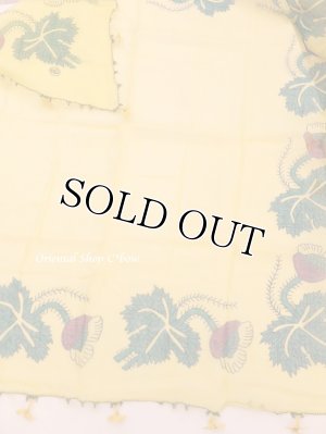 画像5: オデミシュ｜アンティークオヤスカーフ｜シルク糸イーネオヤ｜イエロー