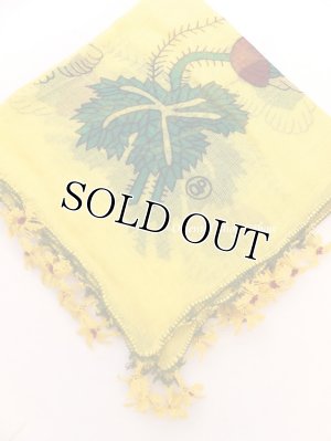 画像2: オデミシュ｜アンティークオヤスカーフ｜シルク糸イーネオヤ｜イエロー