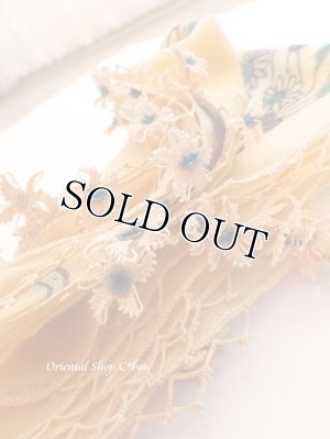 画像2: オデミシュ｜アンティークオヤスカーフ｜シルク糸イーネオヤ｜サーモンオレンジ