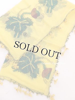 画像3: オデミシュ｜アンティークオヤスカーフ｜シルク糸イーネオヤ｜イエロー