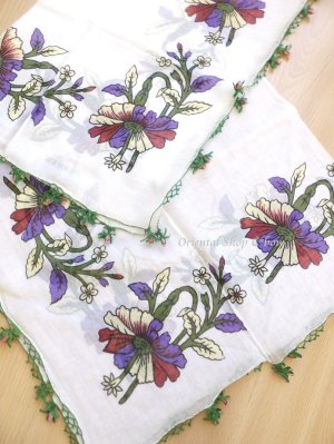 画像5: オデミシュ｜アンティークオヤスカーフ｜シルク糸イーネオヤ｜つぼみの薔薇