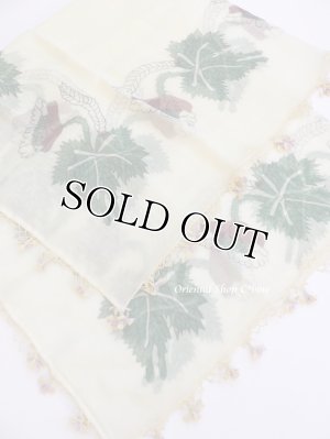 画像5: オデミシュ｜アンティークオヤスカーフ｜シルク糸イーネオヤ｜クリーム