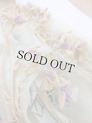 画像2: オデミシュ｜アンティークオヤスカーフ｜シルク糸イーネオヤ｜クリーム