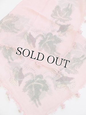 画像3: オデミシュ｜木版｜アンティークオヤスカーフ｜シルク糸イーネオヤ｜ピンク