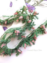 オデミシュ｜アンティークオヤスカーフ｜シルク糸イーネオヤ｜つぼみの薔薇