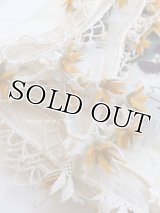 オデミシュ｜木版｜アンティークオヤスカーフ｜シルク糸イーネオヤ｜クリーム