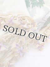 オデミシュ｜アンティークオヤスカーフ｜シルク糸イーネオヤ｜クリーム