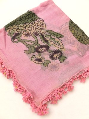 画像3: オデミシュ｜木版｜アンティークオヤスカーフ｜シルク糸イーネオヤ｜ピンク